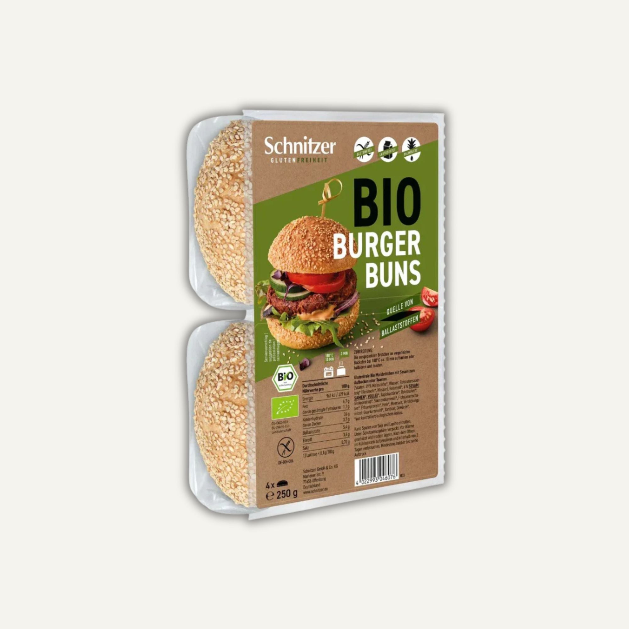 Schnitzer Hamburgarbröd 62,5gx4