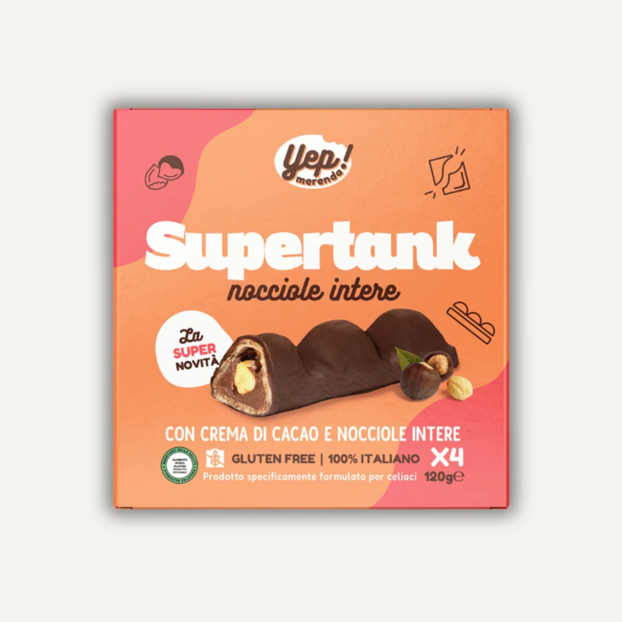 Yep Merenda Supertank Hasselsnötchoklad 132 g (4x33g)