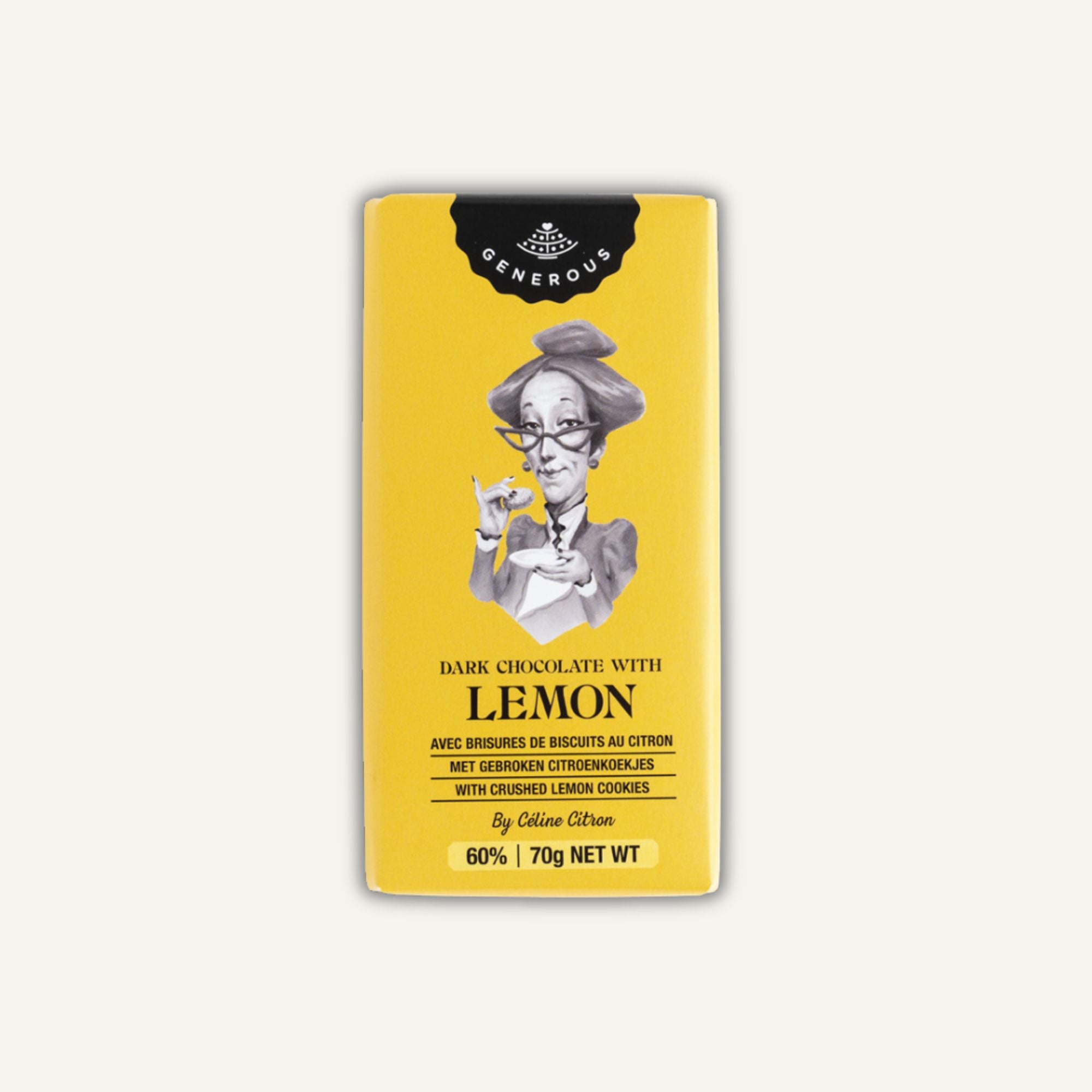 Generous mörk choklad med citronkexbitar 70g