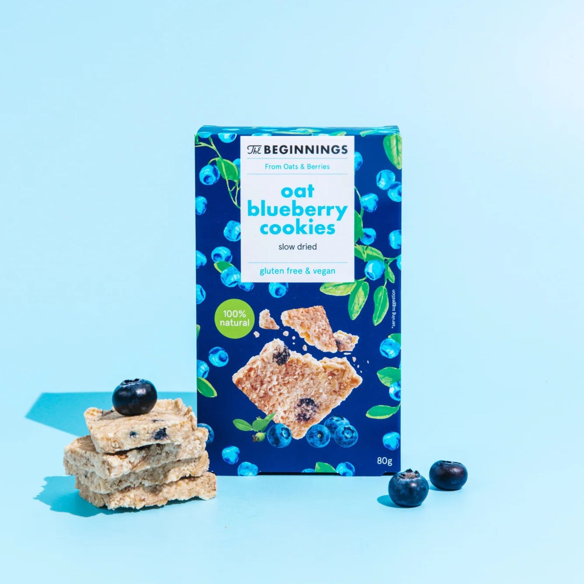 The Beginnings Raw blåbärs- & havrekakor 80g