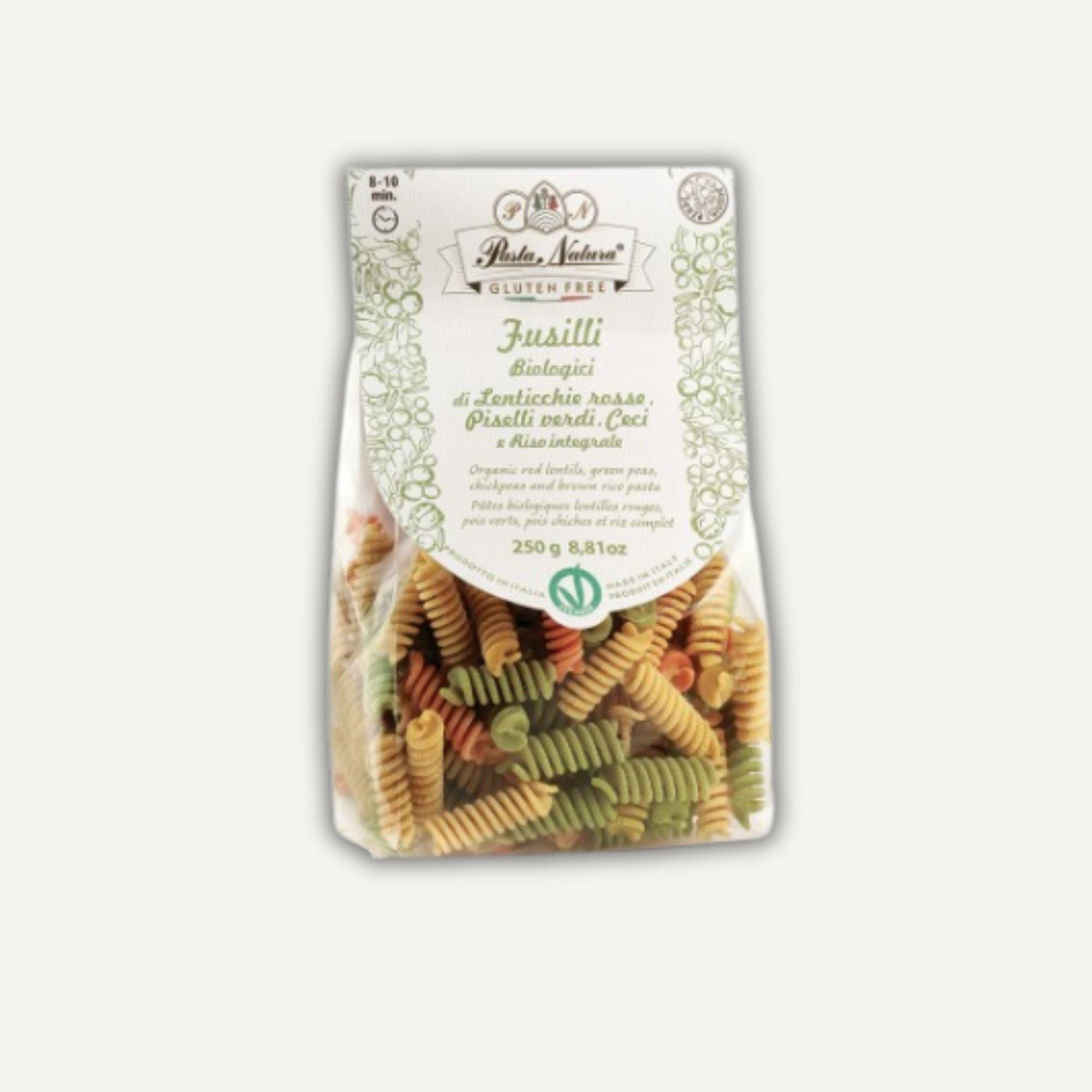 Pasta Natura Fullkornsrispasta med Lins- och Kikärtor Tricolor 250g