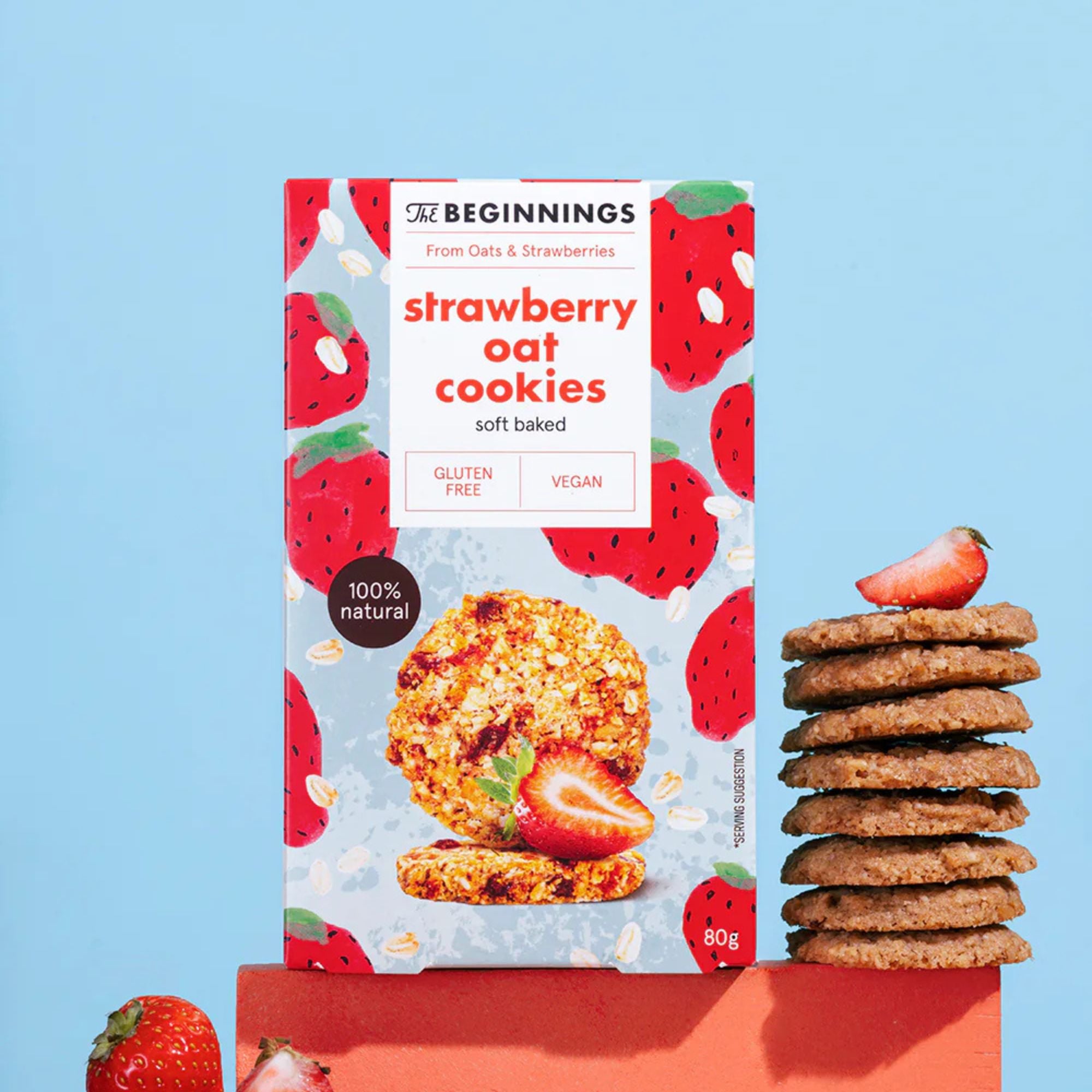 The Beginnings Havrekakor med jordgubbssmak 80g