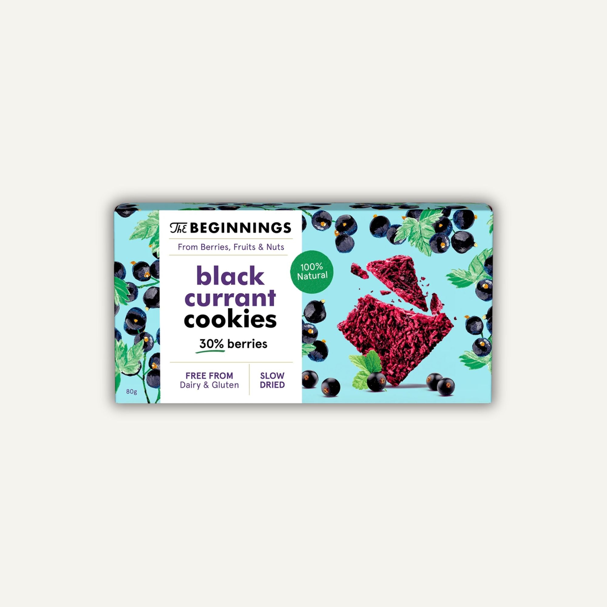 The Beginnings Raw havrekakor med svarta vinbär 80g