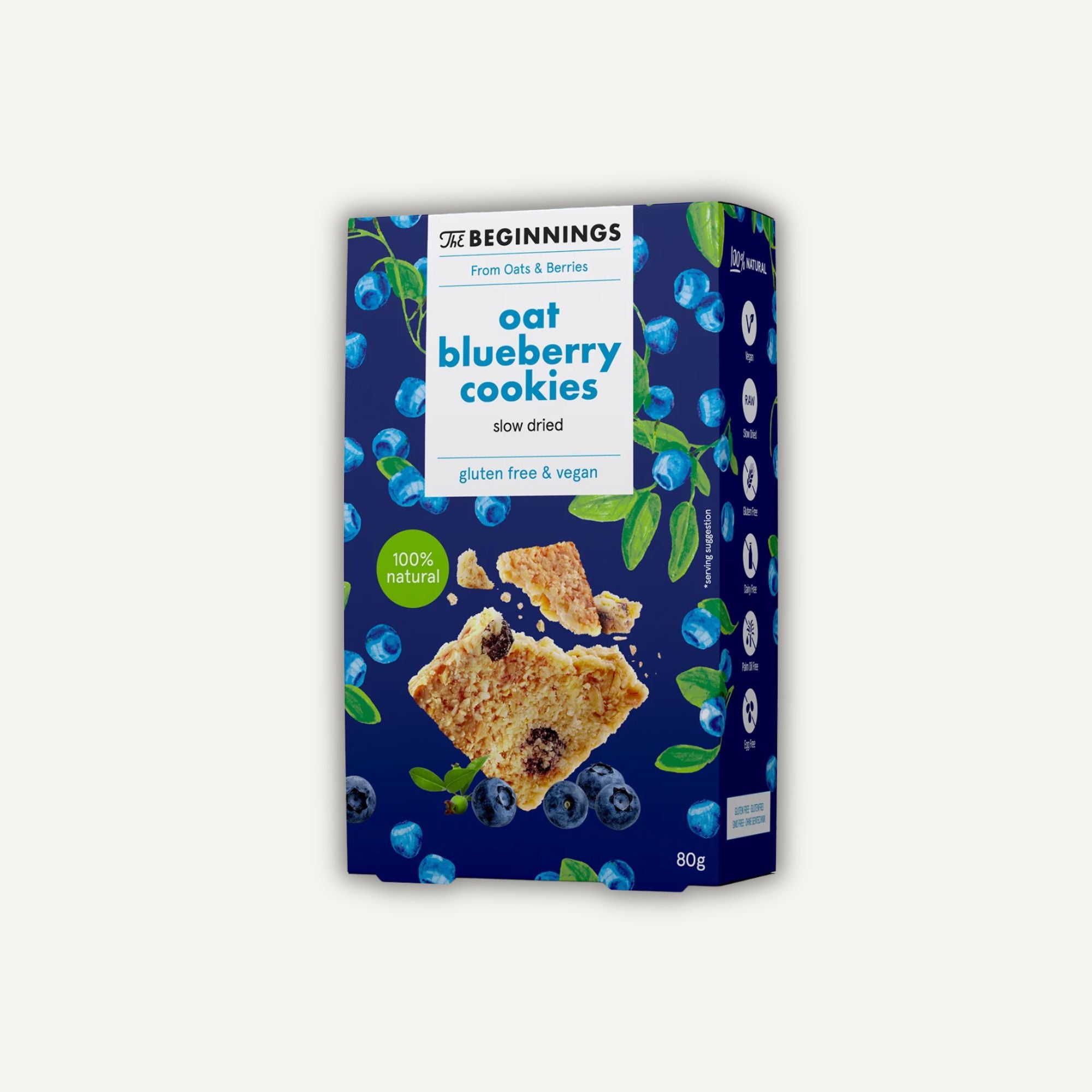 The Beginnings Raw blåbärs- & havrekakor 80g