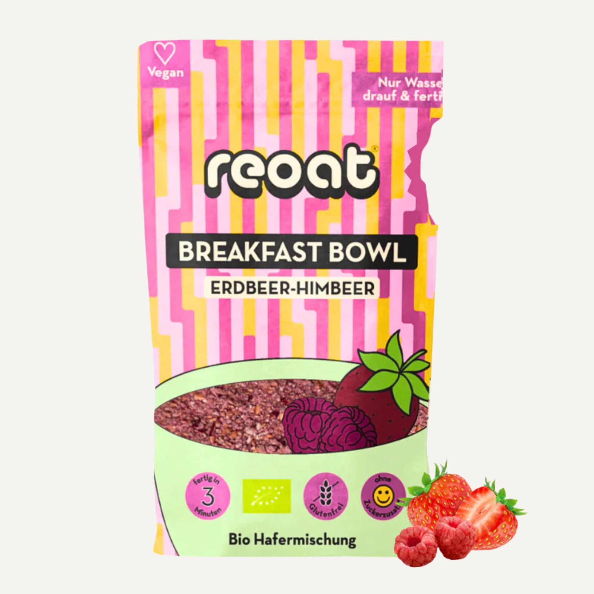 Reoat Frukostbowl Jordgubb & Hallon 500g