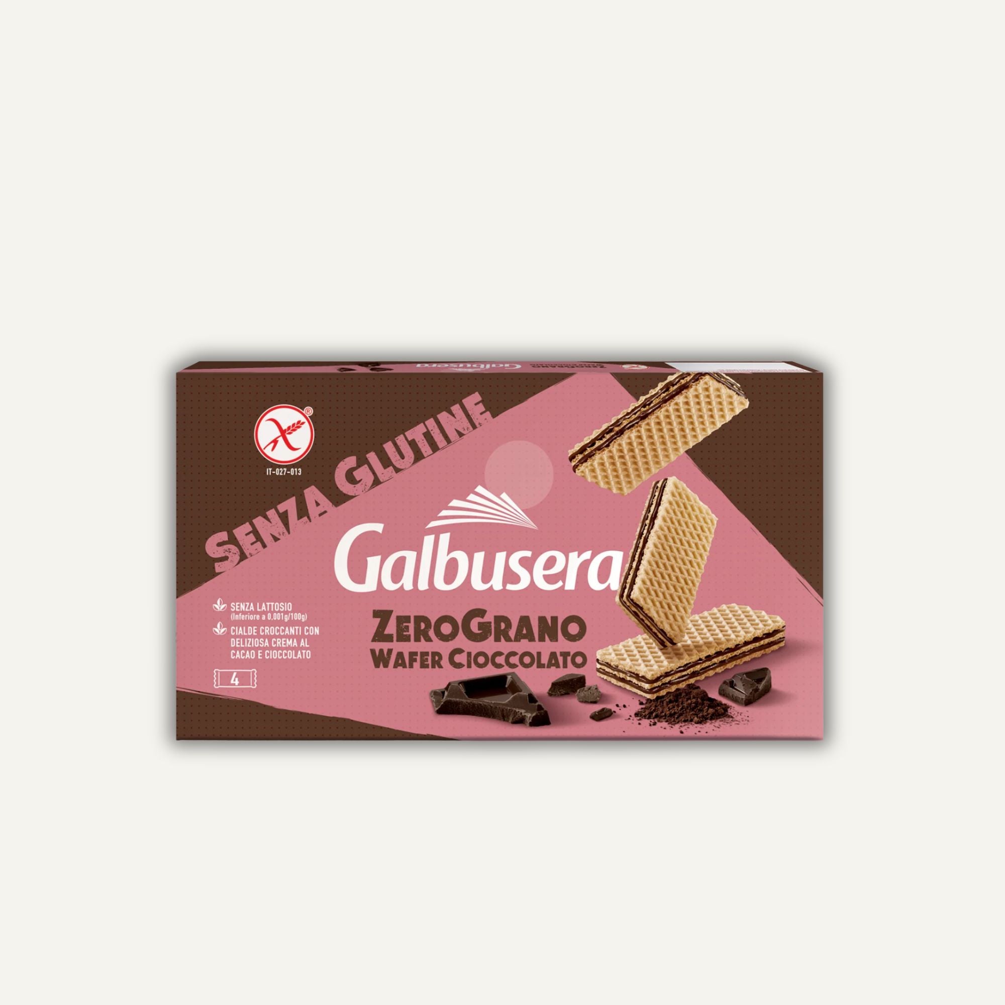 Galbusera Zerograno Wafer med choklad 180g (4×45g)