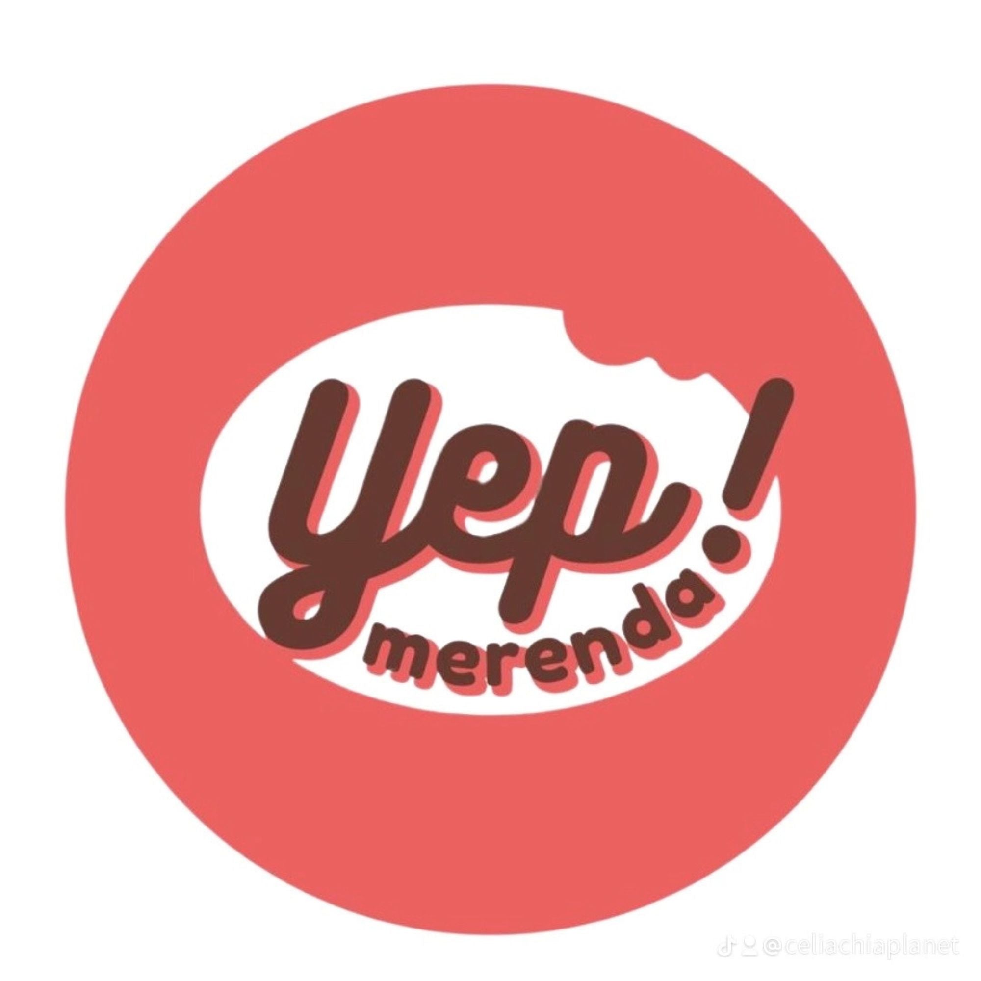 Röd rund logga med Yep Merenda som text inuti 